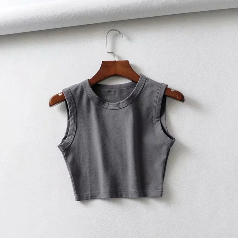 Cropped sleeveless top