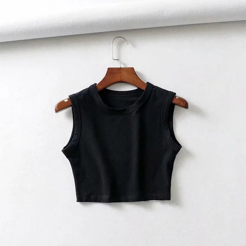 Cropped sleeveless top